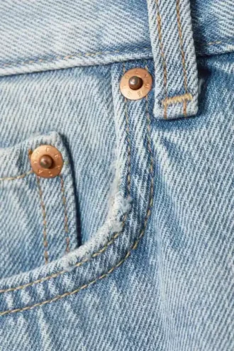 Galaxy Mid Rise Loose Denim Shorts – Lip Blue – Light Blue