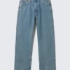 Galaxy Mid Rise Loose Straight Jeans – 2000 Blue – Medium Blue