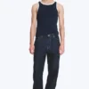 Galaxy Mid Rise Loose Straight Jeans – Blue Rinse – Dark Blue