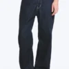Galaxy Mid Rise Loose Straight Jeans – Blue Rinse – Dark Blue