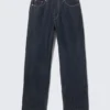 Galaxy Mid Rise Loose Straight Jeans – Blue Rinse – Dark Blue