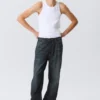 Galaxy Mid Rise Loose Straight Jeans – Deep Sea Blue – Dark Blue