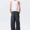 Galaxy Mid Rise Loose Straight Jeans – Deep Sea Blue – Dark Blue