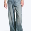 Galaxy Mid Rise Loose Straight Jeans – Gloria Blue – Medium Blue