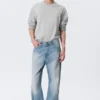 Galaxy Mid Rise Loose Straight Jeans – Kimberley Blue – Light Blue