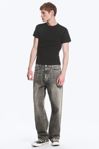 Galaxy Mid Rise Loose Straight Jeans – Redondo Black – Black