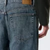 Galaxy Mid Rise Loose Straight Jeans – Second Blue – Blue