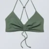 Gathered Bikini Top – Sage Green