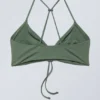 Gathered Bikini Top – Sage Green