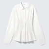 Gathered Cotton Shirt – White