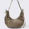 Gathered Crossbody Bag – Dark Beige