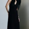 Gathered Maxi Dress – Black