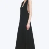Gathered Maxi Dress – Black