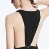 Gathered Maxi Dress – Black