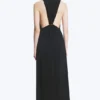 Gathered Maxi Dress – Black