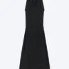 Gathered Maxi Dress – Black