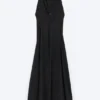 Gathered Maxi Dress – Black
