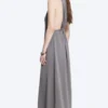 Gathered Maxi Dress – Dusty Grey