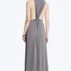 Gathered Maxi Dress – Dusty Grey