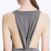 Gathered Maxi Dress – Dusty Grey