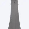 Gathered Maxi Dress – Dusty Grey