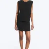 Gathered Tank Top – Black