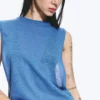 Gathered Tank Top – Blue