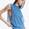 Gathered Tank Top – Blue