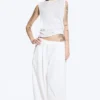 Gathered Tank Top – White