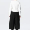Gathered V-Neck Zip Top – White