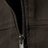 Genevieve Slim Structured Cotton Zip Jacket – Dark Grey