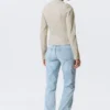 Genevieve Slim Structured Cotton Zip Jacket – Light Beige