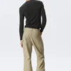 Gia F Flared Workwear Trousers – Washed Beige