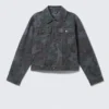 Gia F Relaxed Cotton Trucker Jacket – Navy Camo