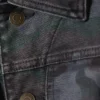 Gia F Relaxed Cotton Trucker Jacket – Navy Camo