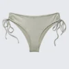 Glitter Tie-Side Bikini Bottoms – Glitter Khaki Green