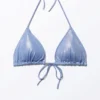 Glitter Triangle Bikini Top – Blue Glitter