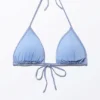 Glitter Triangle Bikini Top – Blue Glitter