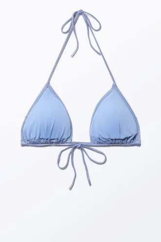 Glitter Triangle Bikini Top – Blue Glitter