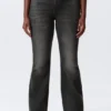 Glow Curve High Waisted Regular Flared Jeans – Black Web – Black