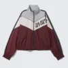 Graphic Colourblock Track Jacket – Grey/Pink/Red