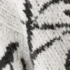 Graphic Knitted Wool-Blend Sweater – White – Black Graphic