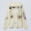 Graphic Oversized Long Sleeve T-Shirt – Dusty White