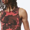 Graphic Rib Tank Top – Red Camouflage