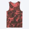 Graphic Rib Tank Top – Red Camouflage