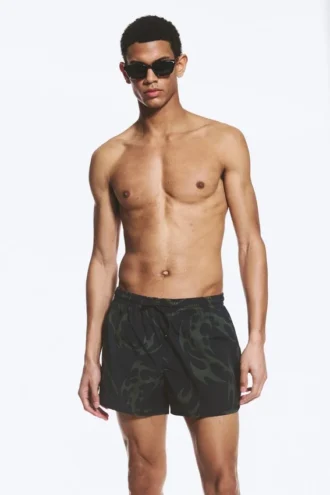 Graphic Swim Shorts – Black