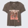 Graphic V-Neck T-Shirt – Washed Brown – Boundless Magic