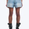 Gravity Short Mid Rise Loose Denim Shorts – Kimberley Blue – Light Blue