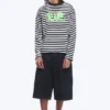 Great Boxy Graphic Long Sleeve T-Shirt – Black & White Stripe – Dreams