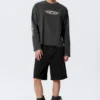 Great Boxy Graphic Long Sleeve T-Shirt – Dark Grey – Air Flame